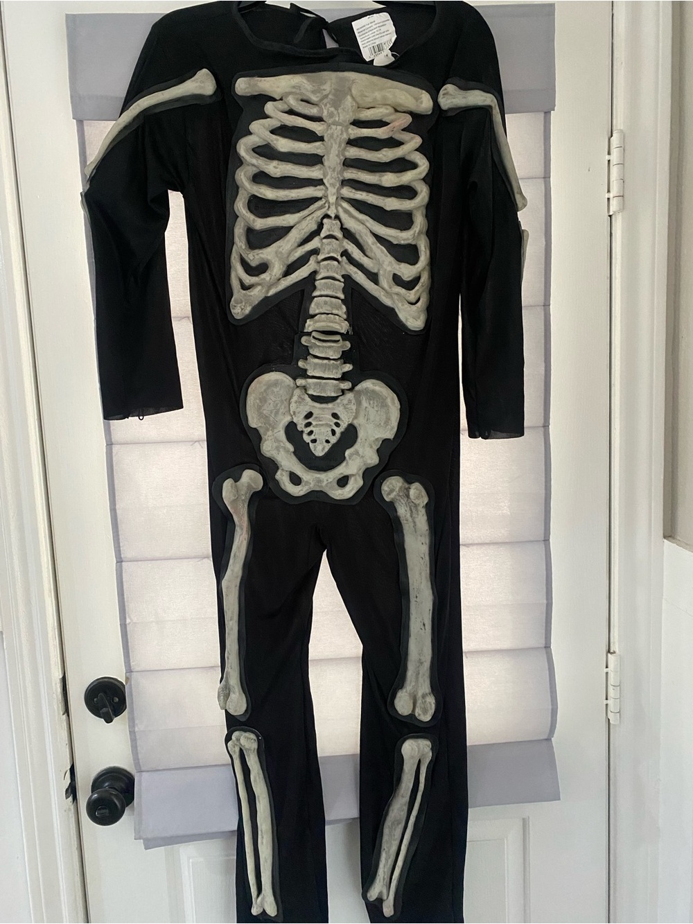 Kids Black Skeleton Costume with Glow Bone Print